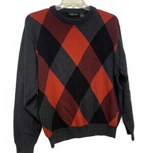 Daniele Gray Sweater pull over Men Size M Red Black Gray